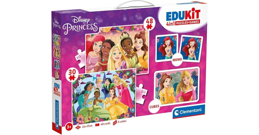Clementoni - Edukit 4 az 1-ben játékgyűjtemény - Disney hercegnők ...