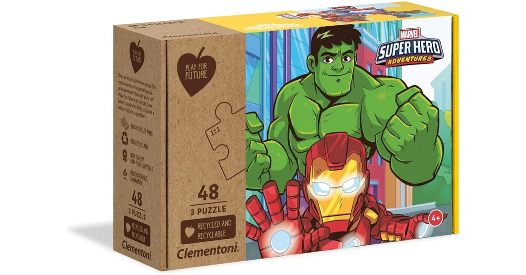 Clementoni 3 x 48 db-os Play for future puzzle - Marvel - Bosszúállók ...