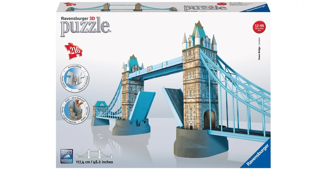 Ravensburger 216 db-os 3D puzzle - Tower Bridge - London (12559) - 3D ...