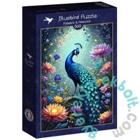 Bluebird 500 db-os puzzle - Flowers &amp; Peacock (90847)