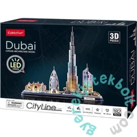 CubicFun 182 db-os 3D puzzle LED világítással - City Line - Dubai (L523)