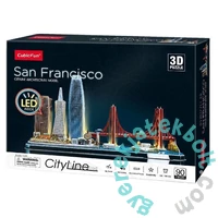 CubicFun 90 db-os 3D puzzle LED világítással - City Line - San Francisco (L524)