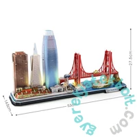 CubicFun 90 db-os 3D puzzle LED világítással - City Line - San Francisco (L524)