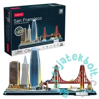 CubicFun 90 db-os 3D puzzle LED világítással - City Line - San Francisco (L524)