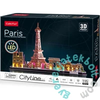 CubicFun 114 db-os 3D puzzle LED világítással - City Line - Párizs (L525)