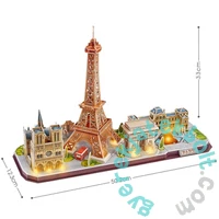 CubicFun 114 db-os 3D puzzle LED világítással - City Line - Párizs (L525)