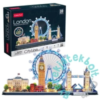 CubicFun 186 db-os 3D puzzle LED világítással - City Line - London (L532)
