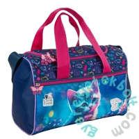 Cleo és Frank cicás sporttáska, kézitáska - sötétkék (TPBCF43)