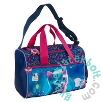 Cleo és Frank cicás sporttáska, kézitáska - sötétkék (TPBCF43)