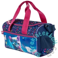 Cleo és Frank cicás sporttáska, kézitáska - sötétkék (TPBCF43)