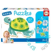 Educa 5 az 1-ben Baby sziluett puzzle (3,4,5 db-os) - Tengeri állatok (19951)
