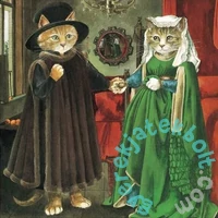 Galison 500 db-os puzzle - Meowsterpiece - The Arnolfini Marriage (67555)