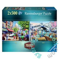 Ravensburger 2 x 500 db-os puzzle - Holiday memories - Párizs és Velence (12001272)