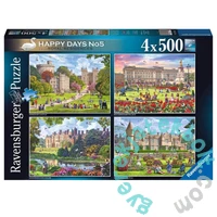 Ravensburger 4 x 500 db-os puzzle - Happy Days - Királyi rezidenciák (17140)