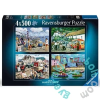 Ravensburger 4 x 500 db-os puzzle - Happy Days - Nyaralás brit módra (12001527)