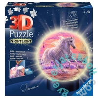 Ravensburger 72 db-os 3D világító gömb puzzle - Lovak a parton (11843)