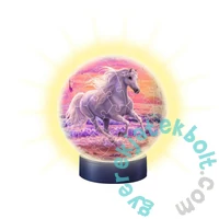 Ravensburger 72 db-os 3D világító gömb puzzle - Lovak a parton (11843)