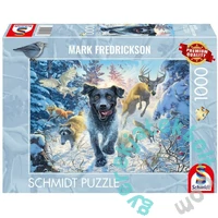 Schmidt 1000 db-os puzzle - Dog's Life - Black Labrador in the Snow (58558)