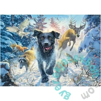 Schmidt 1000 db-os puzzle - Dog's Life - Black Labrador in the Snow (58558)