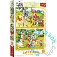 Trefl 2 x 24 db-os puzzle - Micimackó és barátai - A kertben (34436)