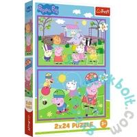 Trefl 2 x 24 db-os puzzle - Peppa malac - A játszótéren (34435)