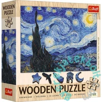 Trefl 200 db-os Wooden Contour Fa Puzzle - Van Gogh - Csillagos éj (20248)