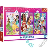 Trefl 3 x 80 db-os puzzle - Disney Princess (34884)