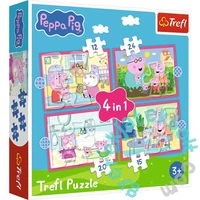 Trefl 4 az 1-ben puzzle (12,15,20,24 db-os) - Peppa malac (34672)