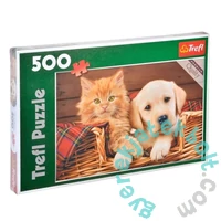 Trefl 500 db-os puzzle - Kutya és cica kosárban (37219)