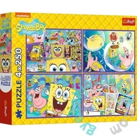 Trefl 4 x 250 db-os puzzle - Spongyabob különös világa (13342)