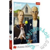 Trefl 500 db-os puzzle - Amerikai gótika - Kutyás verzió (37526)
