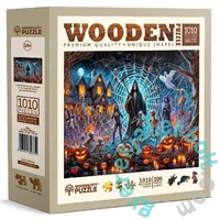 Wooden City 1010 db-os fa puzzle - A kaszás Halloween-i partija (NB0815-XL)