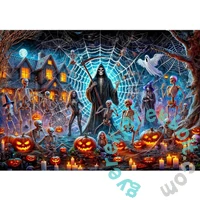 Wooden City 1010 db-os fa puzzle - A kaszás Halloween-i partija (NB0815-XL)