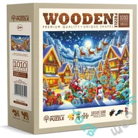 Wooden City 1010 db-os fa puzzle - A Mikulás örömteli utazása (NB0802-XL)