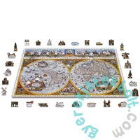 Wooden City 1010 db-os fa puzzle - Antik térkép (NB1010-0102-XL)