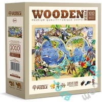 Wooden City 1010 db-os fa puzzle - Az állatvilág térképe (NB1010-0014-XL)