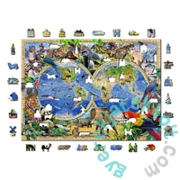 Wooden City 1010 db-os fa puzzle - Az állatvilág térképe (NB1010-0014-XL)