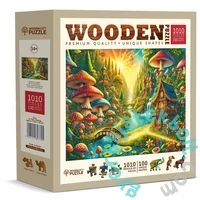 Wooden City 1010 db-os fa puzzle - Misztikus erdő a vízesés mellett (NB0816-XL)