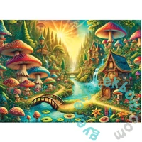 Wooden City 1010 db-os fa puzzle - Misztikus erdő a vízesés mellett (NB0816-XL)