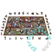 Wooden City 1010 db-os fa puzzle - Múzeumi könyvespolc (NB1010-0136-XL)