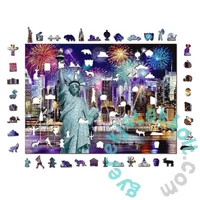 Wooden City 1010 db-os fa puzzle - New York éjjel (NB1010-0026-XL)