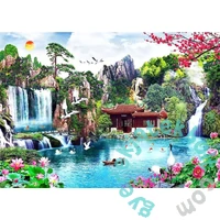 Wooden City 2000 db-os fa puzzle - Vízesések a japán kertben (AL2000-0124-XXL)
