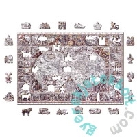 Wooden City 505 db-os fa puzzle - A felfedezések korának térképe (NB505-0101-L)