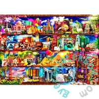Wooden City 505 db-os fa puzzle - Utazós könyvespolc (NB505-0132-L)