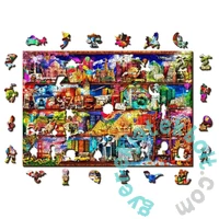 Wooden City 505 db-os fa puzzle - Utazós könyvespolc (NB505-0132-L)