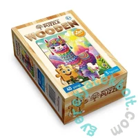 Wooden City 40 db-os fa puzzle - Szivárványos láma-fieszta (CH99001-MV)