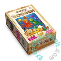 Wooden City 20 db-os fa puzzle - Polip és teknős (CH99051-SV)