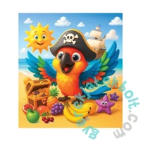 Wooden City 20 db-os fa puzzle - Kalóz papagáj (CH99052-SV)