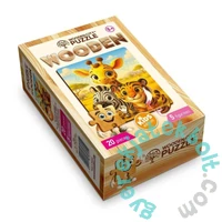 Wooden City 20 db-os fa puzzle - Afrikai barátok (CH99053-SV)