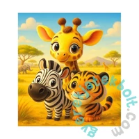 Wooden City 20 db-os fa puzzle - Afrikai barátok (CH99053-SV)